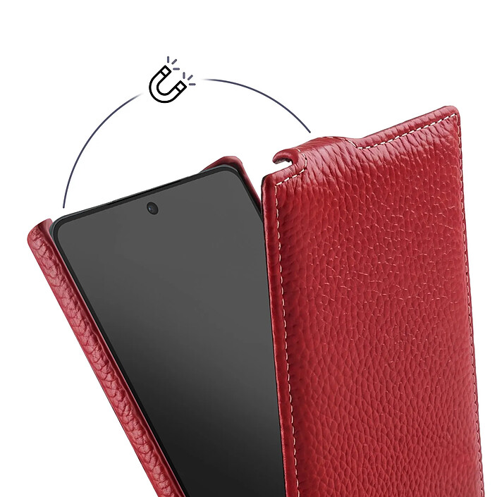 Acheter Melkco Étui pour Galaxy S26 Ultra Clapet Vertical Compatible MagSafe / Charge Qi2 Rouge