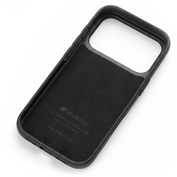 Melkco Coque pour iPhone 17 Pro Renforcée en Cuir Grainé avec Bords Surélevés Vert foncé pas cher