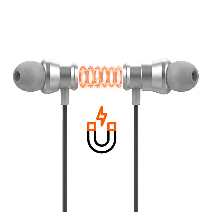 LinQ Écouteurs Sans Fil Bluetooth Sport Tour de Cou Magnétique Autonomie 24h Noir pas cher