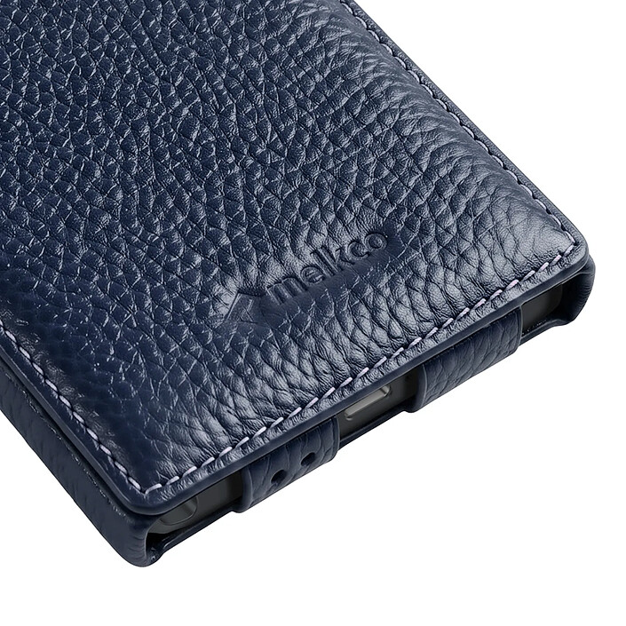 Avis Melkco Étui pour Galaxy S26 Ultra Clapet Vertical Compatible MagSafe / Charge Qi2 Bleu nuit