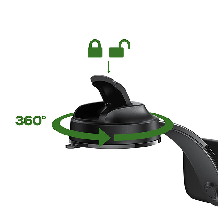 Acefast Support Voiture pour Smartphone avec Double Plaque Magnétique Orientable 360° Noir pas cher