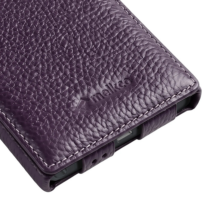 Avis Melkco Étui pour Galaxy S26 Ultra Clapet Vertical Compatible MagSafe / Charge Qi2 Violet foncé