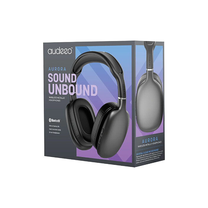 Audeeo Casque Audio Bluetooth 5.4 avec Micro Intégré et Arceau Réglable Modèle Aurora Noir pas cher