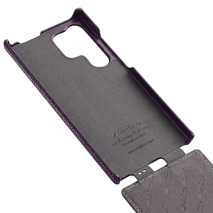 Melkco Étui pour Galaxy S26 Ultra Clapet Vertical Compatible MagSafe / Charge Qi2 Violet foncé pas cher