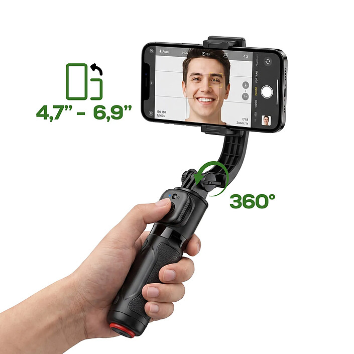 Avis Acefast Perche Selfie Trépied Bluetooth Extensible 63 cm Ouverture Auto Noir