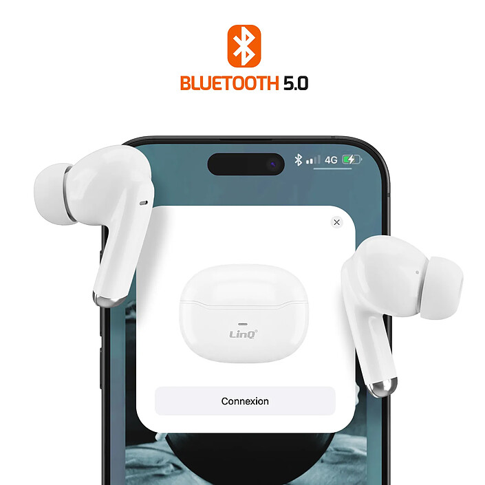 Avis LinQ Écouteurs Sans-Fil TWS Bluetooth 5.0 25h Autonomie Boîtier USB-C Blanc