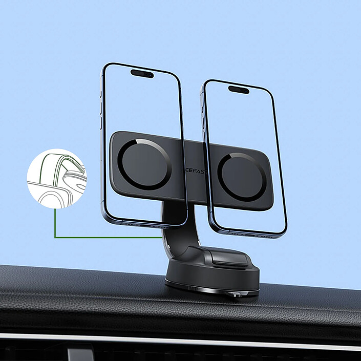 Acheter Acefast Support Voiture pour Smartphone avec Double Plaque Magnétique Orientable 360° Noir