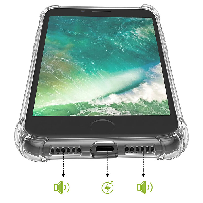 Mayaxess Coque pour iPhone 7 / 8 / SE avec Coins Renforcés Antichoc en Silicone Transparent pas cher
