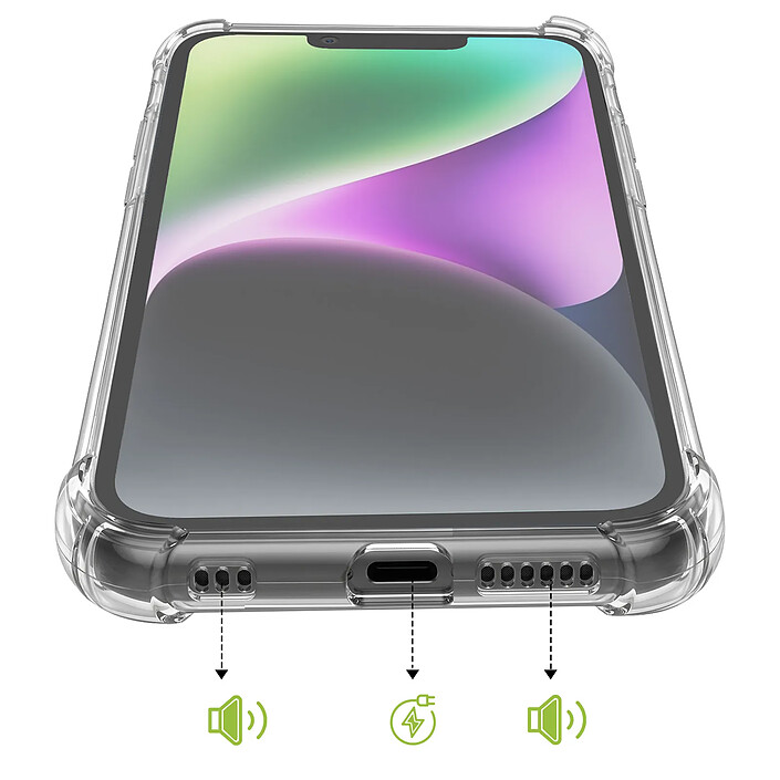 Mayaxess Coque pour iPhone 14 en Silicone Souple Antichoc avec Coins Renforcés Transparent pas cher