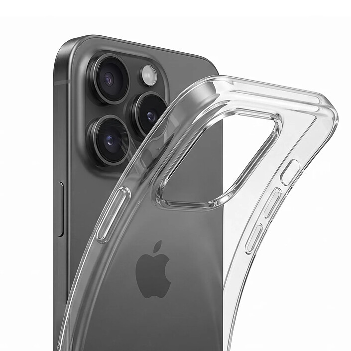 Mayaxess Coque pour iPhone 15 Pro en Silicone Gel Protection Souple et Fine Transparent pas cher