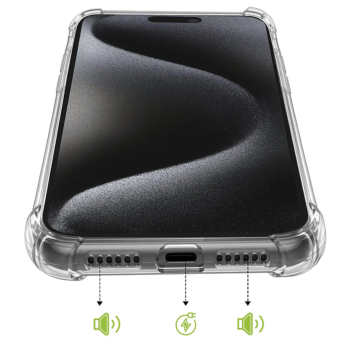 Mayaxess Coque pour iPhone 15 Pro Max Protection Antichoc avec Coins Renforcés Transparent pas cher