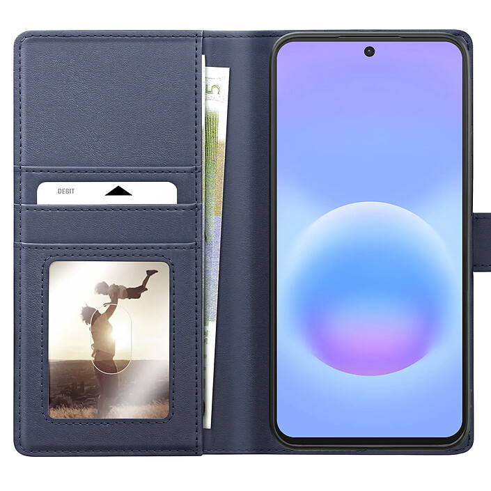 Mayaxess Étui Portefeuille pour Galaxy A57 Protection Anti-RFID avec Coque Détachable Bleu nuit pas cher
