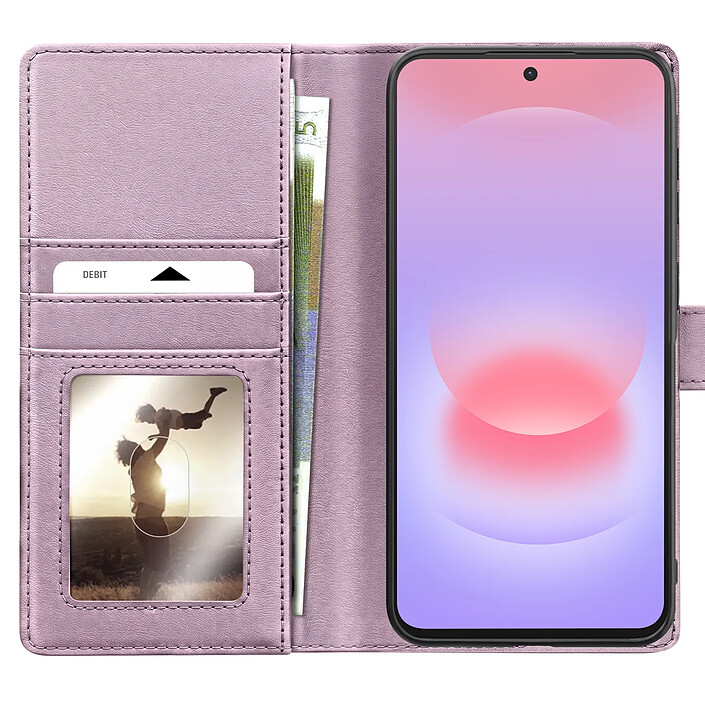 Mayaxess Étui Portefeuille pour Galaxy A37 Protection Anti-RFID avec Coque Détachable Rose champagne pas cher