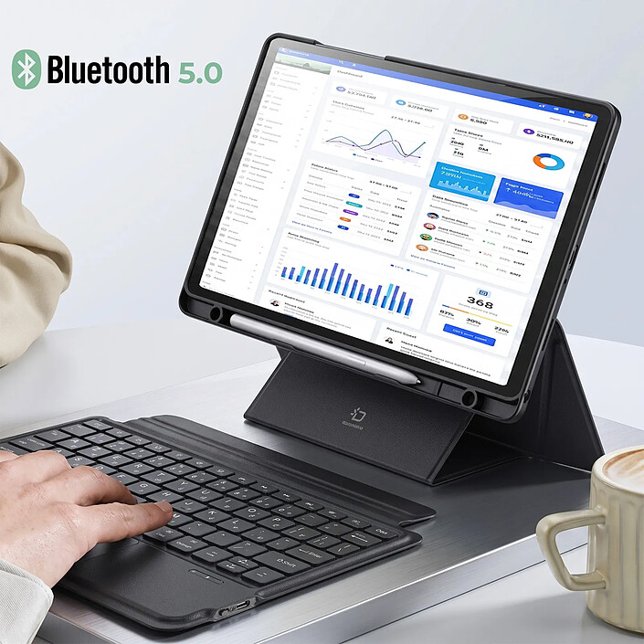Acheter Dux Ducis Étui Clavier Bluetooth pour Galaxy Tab A11 Plus / A9 Plus Rétroéclairé Noir