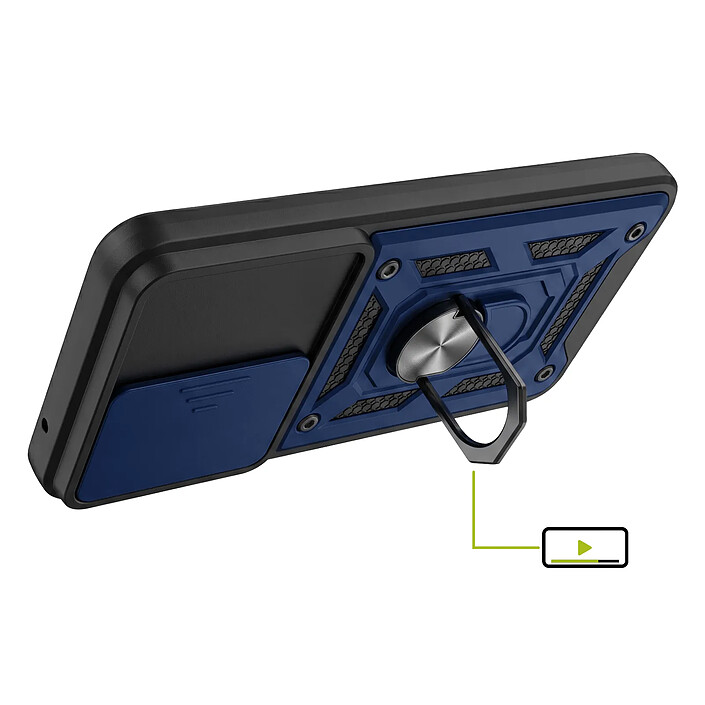 Avis Mayaxess Coque pour Galaxy A34 5G avec Anneau Magnétique Rotatif et Cache Caméra Coulissant Bleu nuit