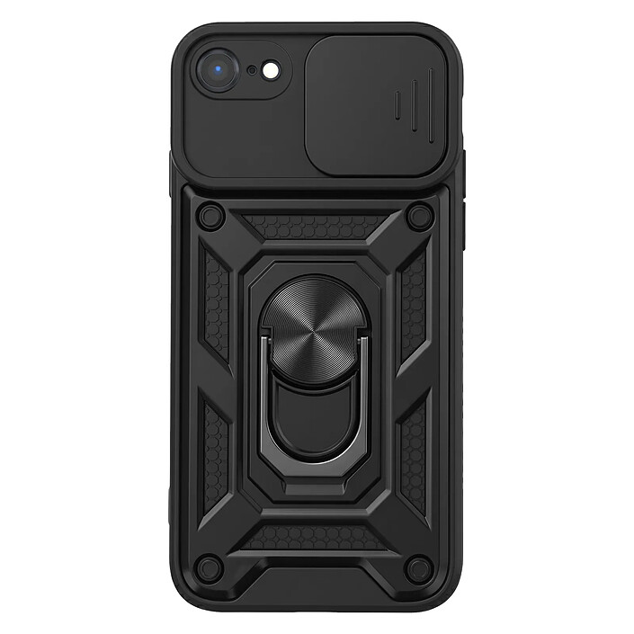 Mayaxess Coque pour iPhone SE 2022 / SE 2020 / 8 / 7 avec Cache Objectif Coulissant Noir
