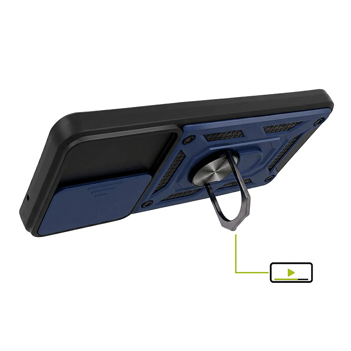 Avis Mayaxess Coque pour Galaxy S21 FE avec Cache Caméra Coulissant et Bague Magnétique Bleu nuit