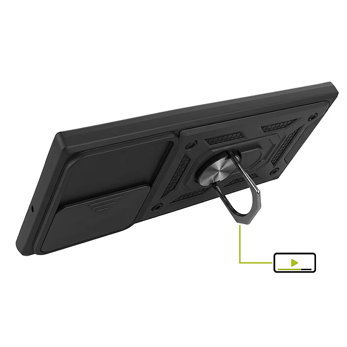 Avis Mayaxess Coque pour Galaxy S23 Ultra avec Cache Caméra Coulissant et Bague Magnétique Noir