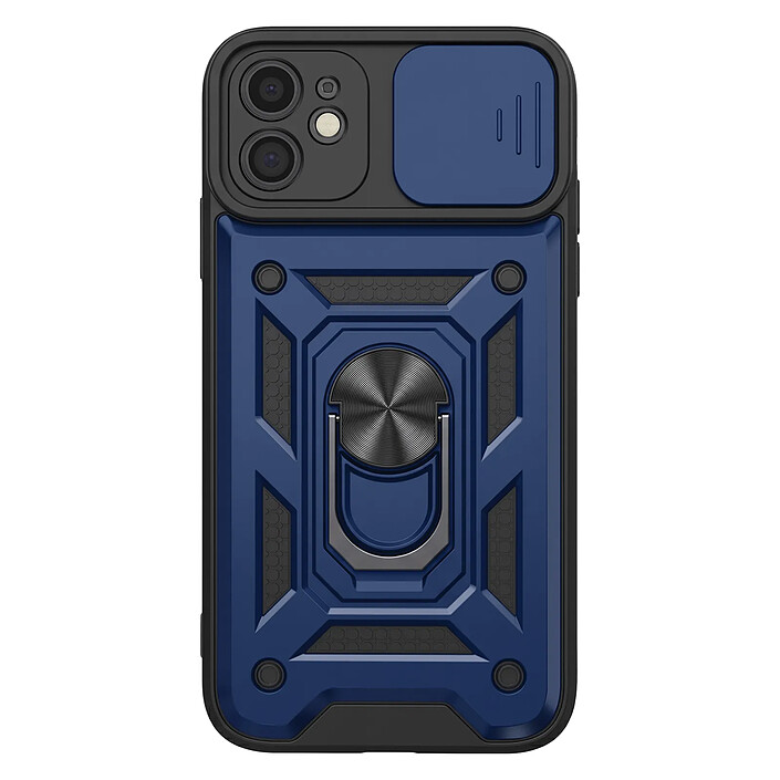 Mayaxess Coque pour iPhone 11 avec Anneau Magnétique Rotatif et Cache Caméra Coulissant Bleu nuit