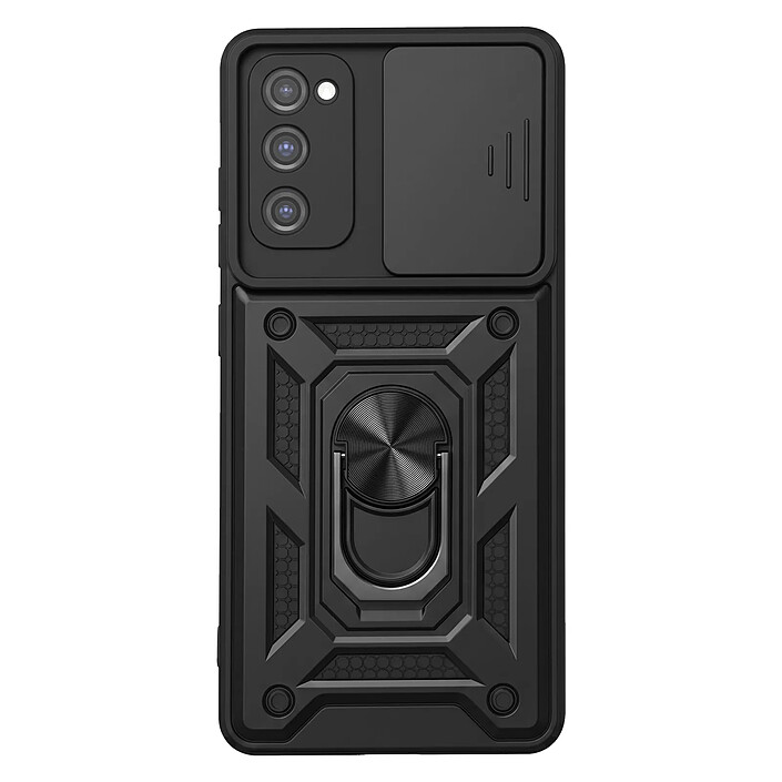Mayaxess Coque pour Galaxy S20 FE avec Cache Objectif Coulissant et Anneau Magnétique Noir
