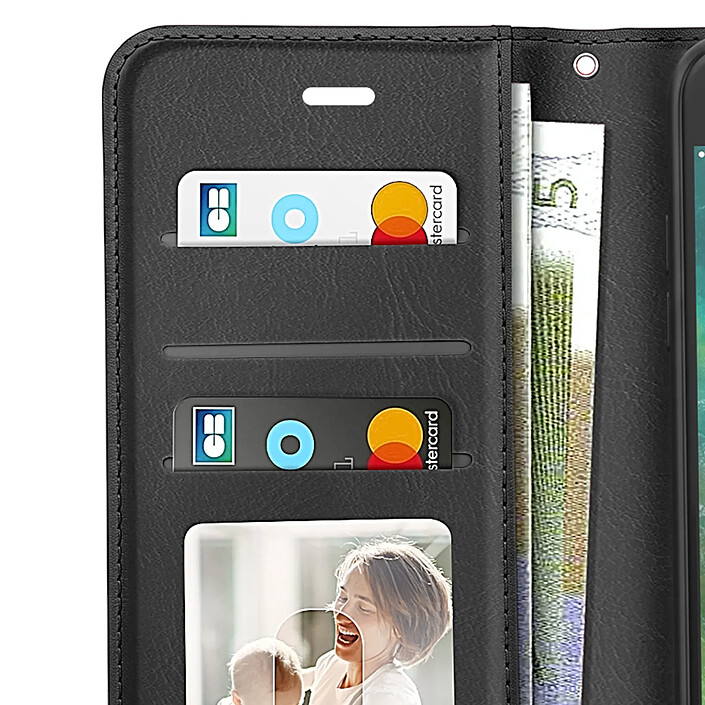 Mayaxess Etui Portefeuille pour iPhone SE 2020 / 2022 avec Dragonne et Support Vidéo Noir pas cher