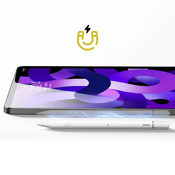 Acheter Remax Stylet Tactile Bluetooth Magnétique pour iPad 2018 à 2024 avec Rejet de Paume Blanc