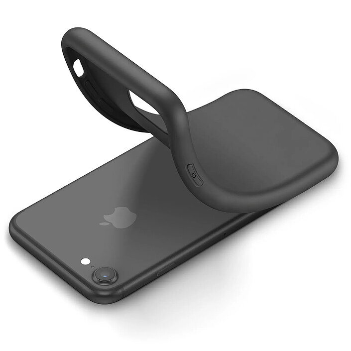 Mayaxess Coque pour iPhone SE en Silicone Souple avec Protection Sobre et Antichoc Noir pas cher