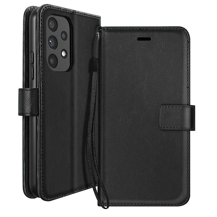 Mayaxess Etui Portefeuille pour Galaxy A53 5G avec Dragonne et Support Vidéo Noir