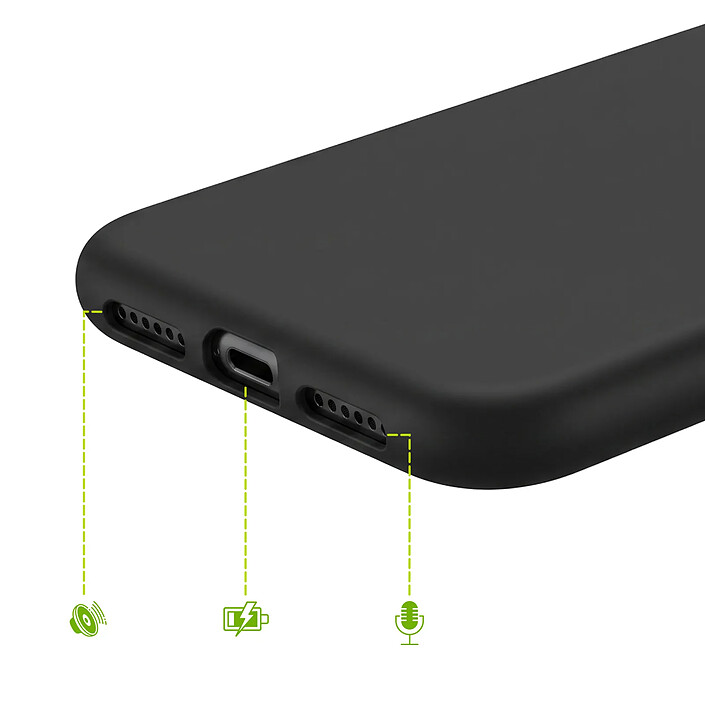 Acheter Mayaxess Coque pour iPhone SE en Silicone Souple avec Protection Sobre et Antichoc Noir
