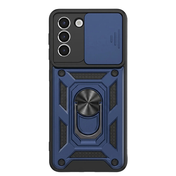 Mayaxess Coque pour Galaxy S21 avec Cache Caméra Coulissant et Bague Magnétique Bleu nuit