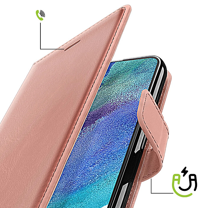 Avis Mayaxess Étui Portefeuille pour Samsung Galaxy S21 FE avec Dragonne Rose gold