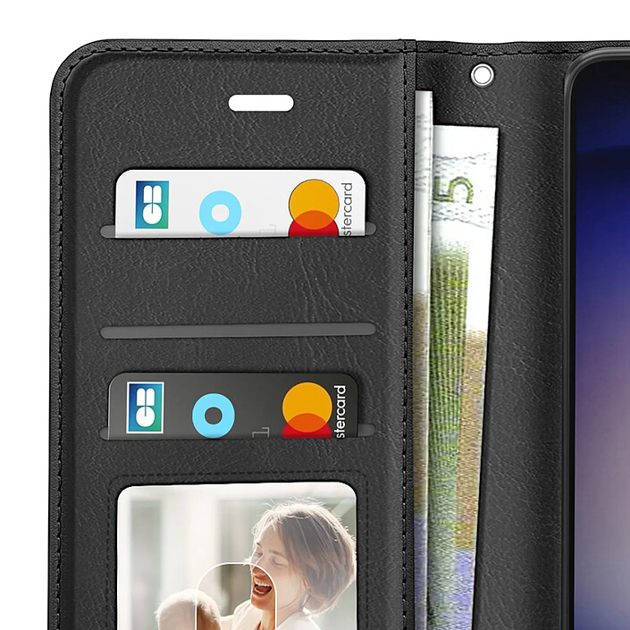 Mayaxess Etui Portefeuille pour Galaxy S23 avec Dragonne et Support Vidéo Noir pas cher