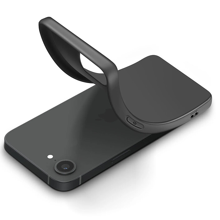 Mayaxess Coque pour iPhone 16e en Silicone Souple avec Protection Sobre et Antichoc Noir pas cher