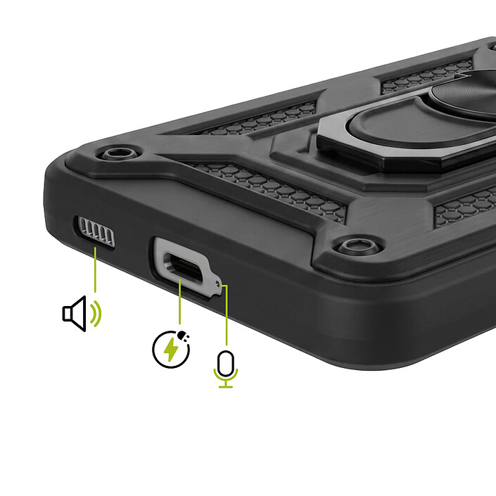Acheter Mayaxess Coque pour Galaxy S21 avec Cache Caméra Coulissant et Bague Magnétique Noir