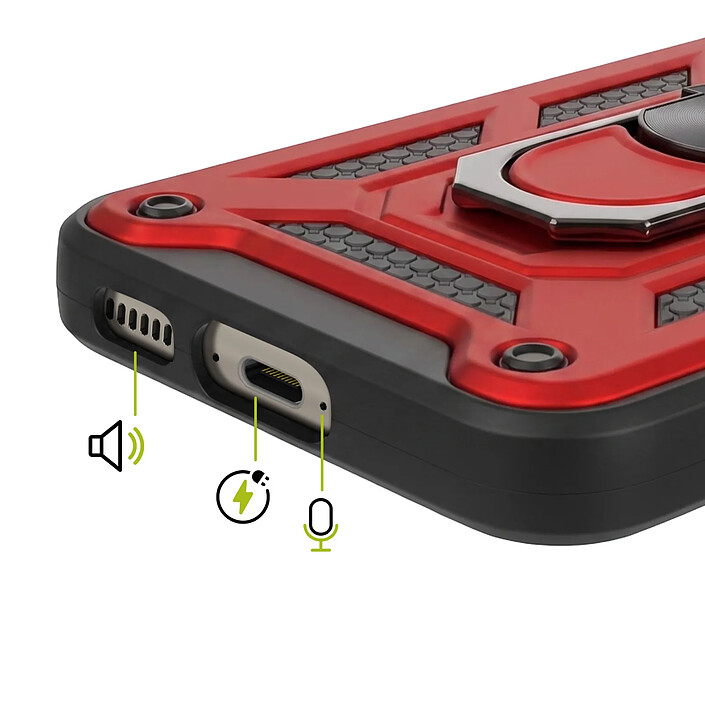 Acheter Mayaxess Coque pour Galaxy S23 avec Cache Caméra Coulissant et Bague Magnétique Rouge