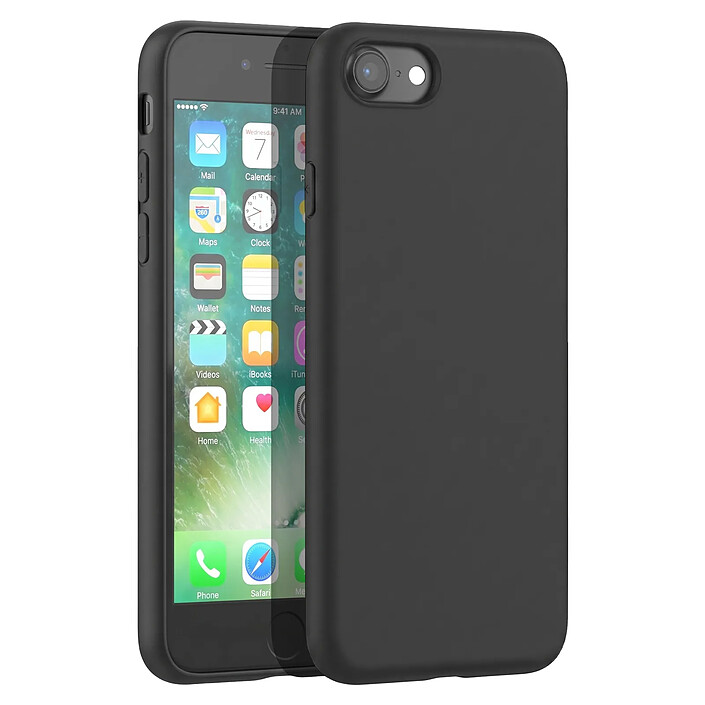 Mayaxess Coque pour iPhone SE en Silicone Souple avec Protection Sobre et Antichoc Noir