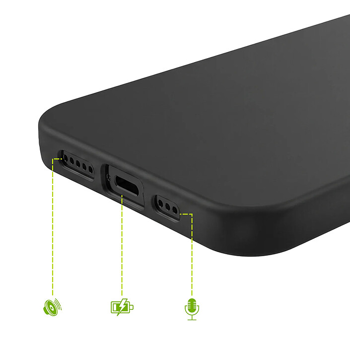 Acheter Mayaxess Coque pour iPhone 16e en Silicone Souple avec Protection Sobre et Antichoc Noir