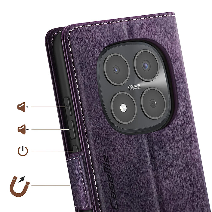 Acheter Avizar Étui Portefeuille Vintage pour Redmi Note 15 Pro 5G Collection CaseMe Anti-RFID