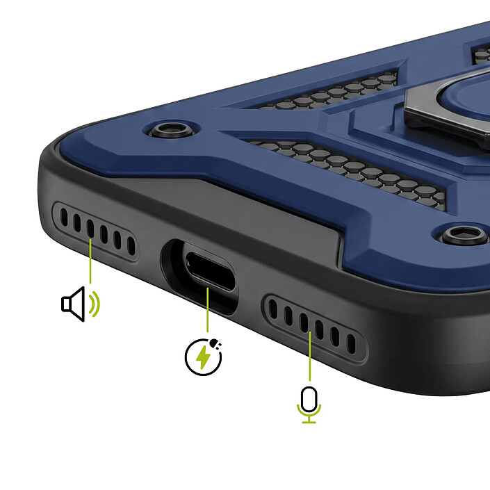 Acheter Mayaxess Coque pour iPhone 11 avec Anneau Magnétique Rotatif et Cache Caméra Coulissant Bleu nuit