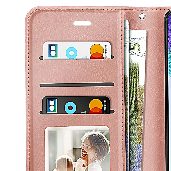 Mayaxess Étui Portefeuille pour Samsung Galaxy S21 FE avec Dragonne Rose gold pas cher