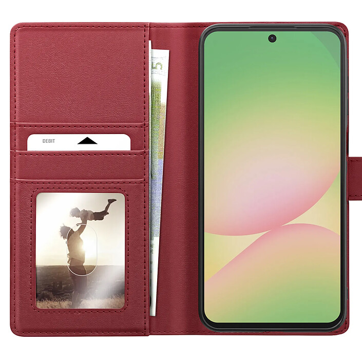 Mayaxess Étui Portefeuille pour Samsung Galaxy A56 Anti-RFID avec Coque Détachable Rouge pas cher