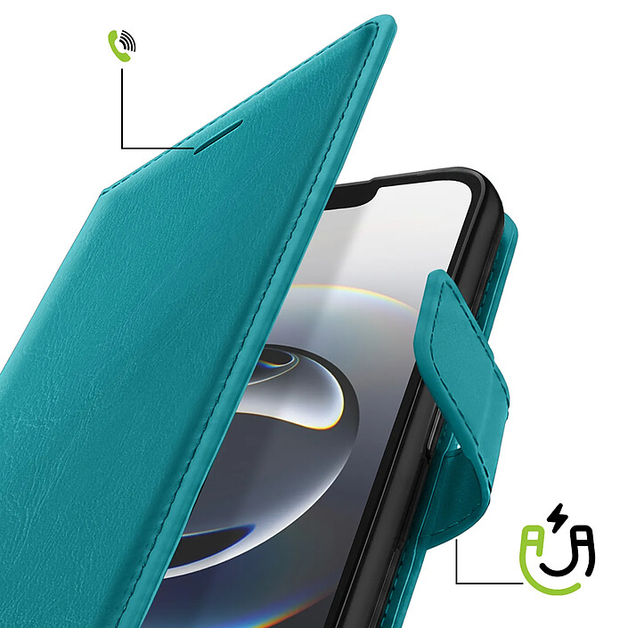 Avis Mayaxess Étui Portefeuille pour iPhone 16e avec Support Vidéo et Dragonne Turquoise