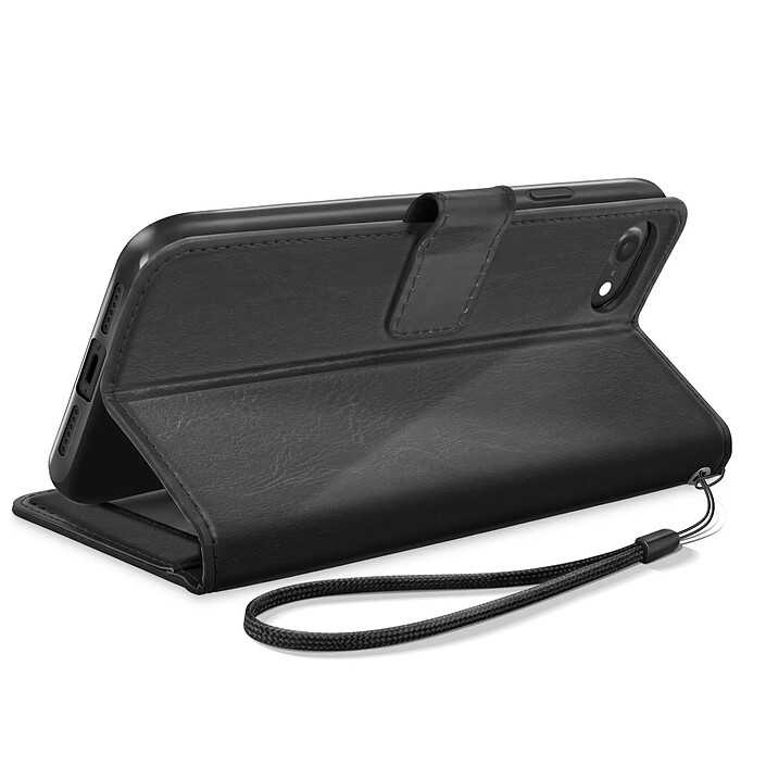 Acheter Mayaxess Etui Portefeuille pour iPhone SE 2020 / 2022 avec Dragonne et Support Vidéo Noir