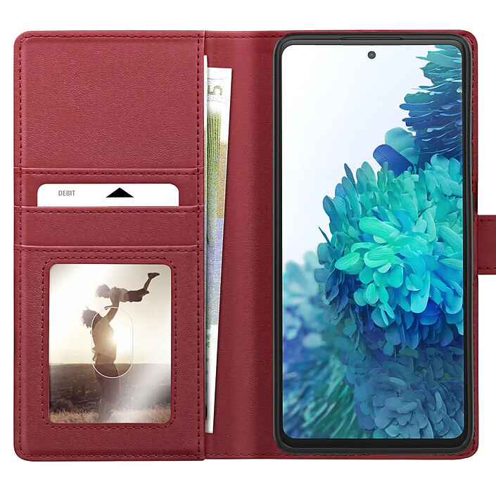 Mayaxess Étui Portefeuille pour Samsung Galaxy S20 FE Anti-RFID avec Coque Détachable Rouge pas cher