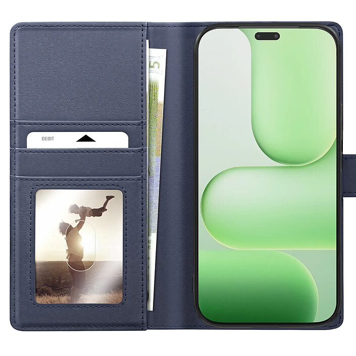 Mayaxess Étui Portefeuille pour Honor 600 Lite Protection Anti-RFID avec Coque Détachable Bleu nuit pas cher