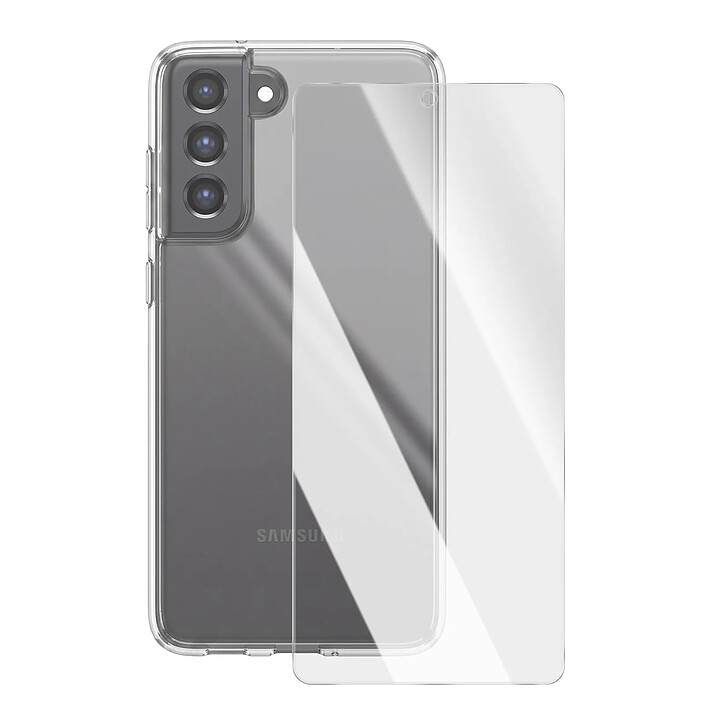 Mayaxess Pack Protection pour Galaxy S21 FE avec Coque et Verre Trempé 9H Antichoc Transparent