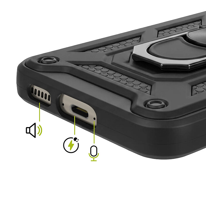Acheter Mayaxess Coque pour Galaxy S23 avec Cache Caméra Coulissant et Bague Magnétique Noir