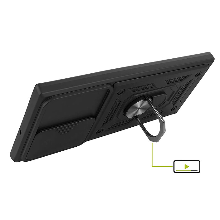 Avis Mayaxess Coque pour Galaxy S22 Ultra avec Cache Caméra Coulissant et Bague Magnétique Noir