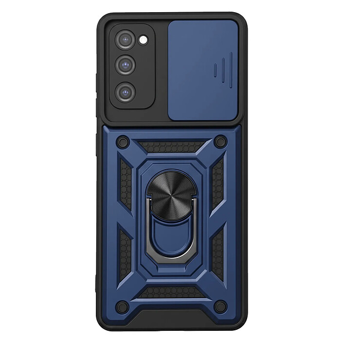 Mayaxess Coque pour Galaxy S20 FE avec Anneau Magnétique Rotatif et Cache Caméra Coulissant Bleu nuit