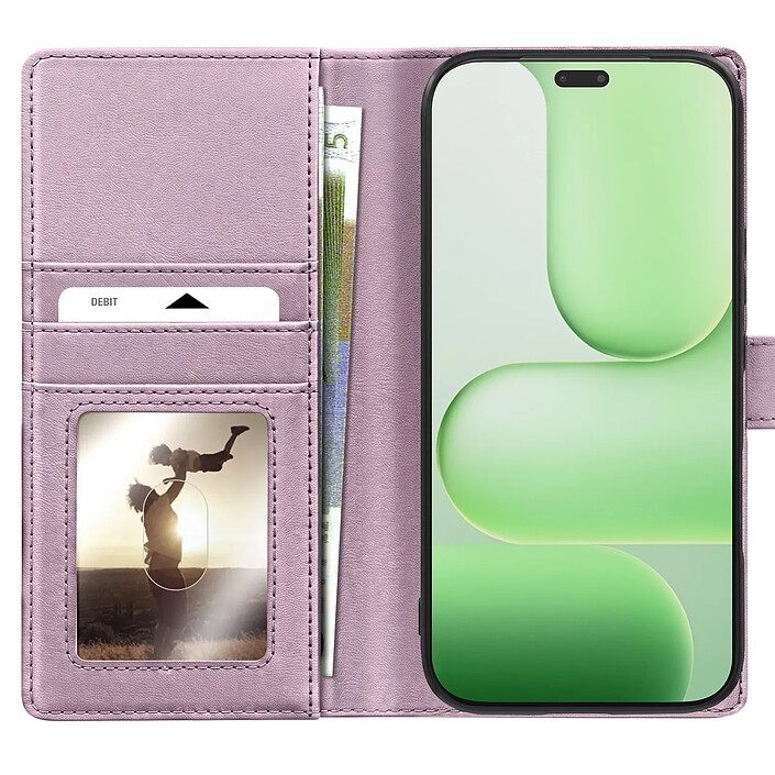 Mayaxess Étui Portefeuille pour Honor 600 Lite Anti-RFID avec Coque Détachable Rose champagne pas cher